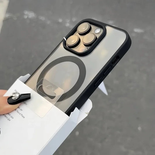 Matte Natural Titanium Magnetic Charging Case for iPhone