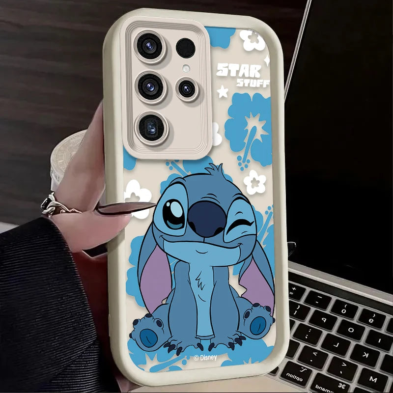 Disney Stitch Matte Soft Silicone Case – Shockproof Bumper for Samsung Galaxy S25 to A06 | CaseBox BD