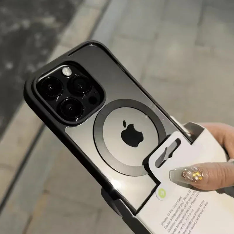 Matte Natural Titanium Magnetic Charging Case for iPhone