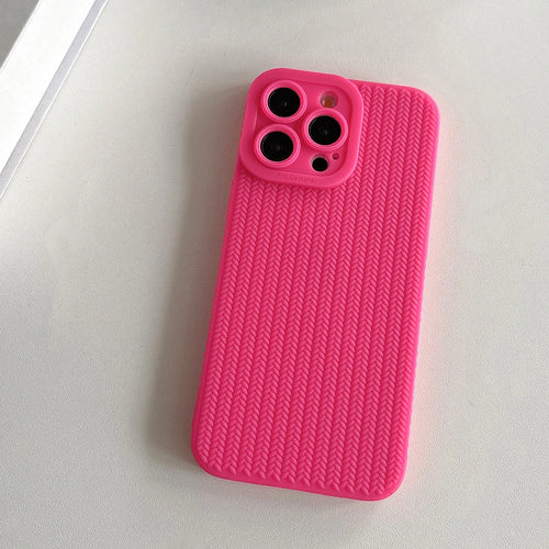 Fine hole woven pattern silicon phone case for iPhone 16 15 14 13 12 11 Pro X XR XS Max full camera shockproof soft bumper cover