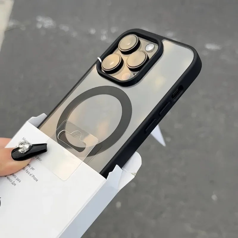 Matte Natural Titanium Magnetic Charging Case for iPhone