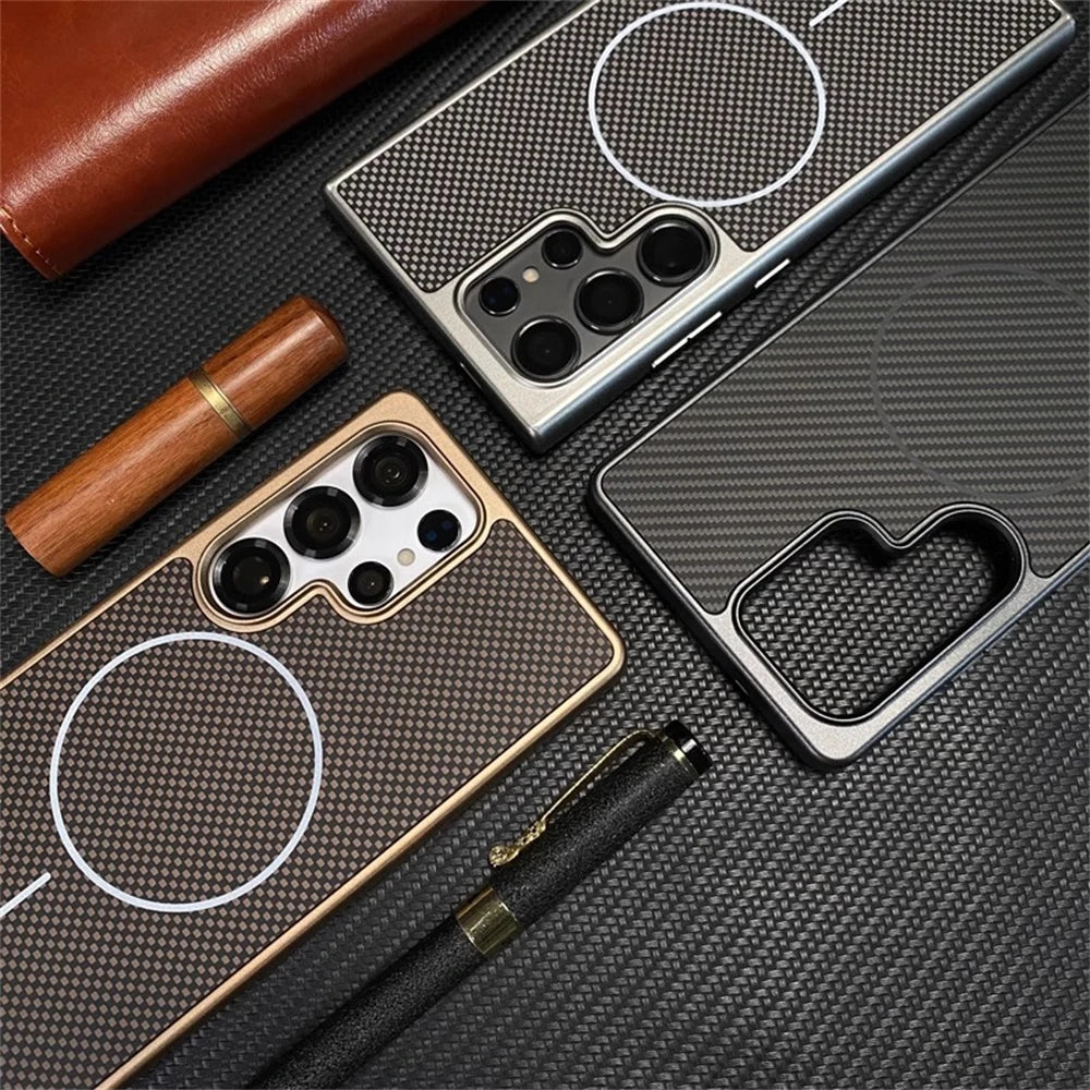 Luxury Carbon Fibre Pattern Bumper Case For Samsung