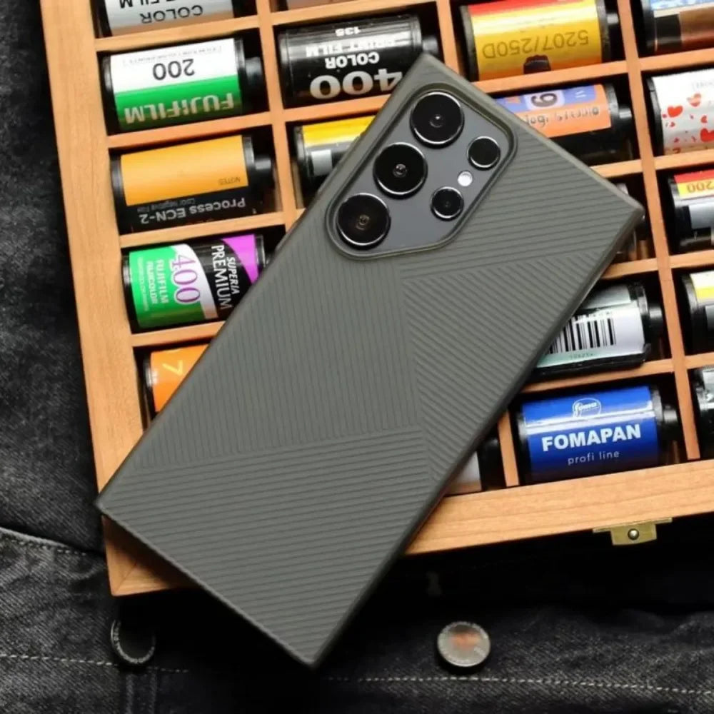 Ultra-thin Matte Transparent Geometric Pattern Shockproof Protective Cover For Samsung