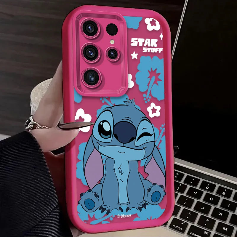 Disney Stitch Matte Soft Silicone Case – Shockproof Bumper for Samsung Galaxy S25 to A06 | CaseBox BD