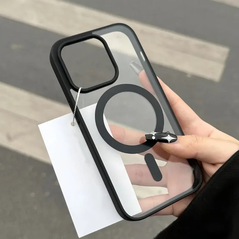 Matte Natural Titanium Magnetic Charging Case for iPhone