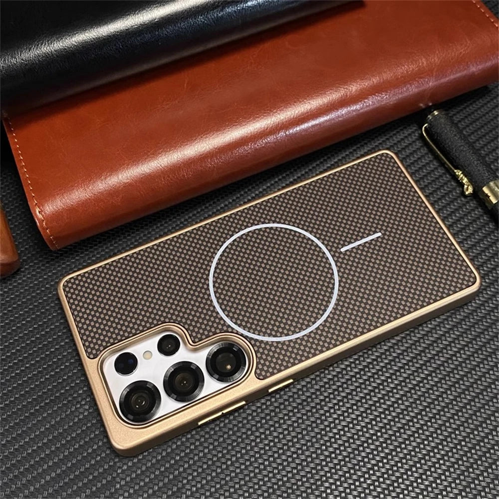 Luxury Carbon Fibre Pattern Bumper Case For Samsung