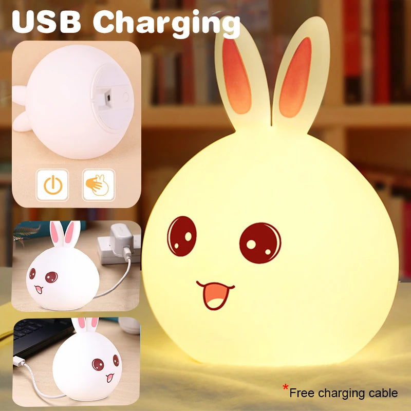 Cute Bunny Silicone Night Light