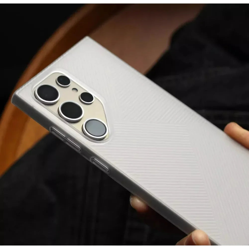 Ultra-thin Matte Transparent Geometric Pattern Shockproof Protective Cover For Samsung