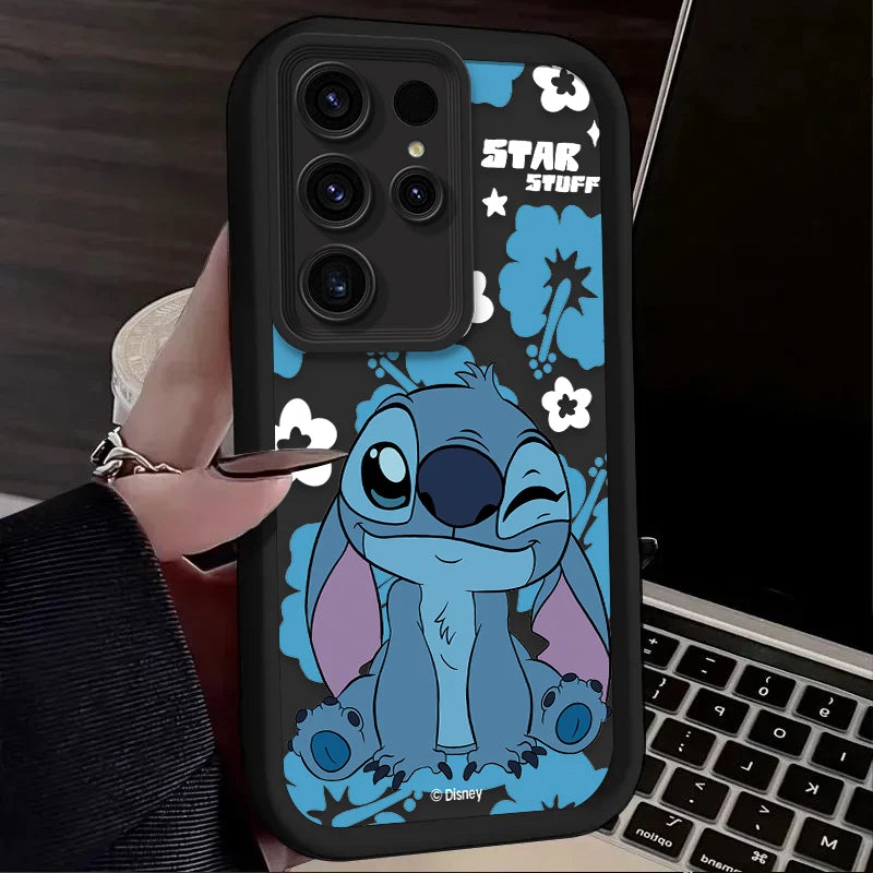 Disney Stitch Matte Soft Silicone Case – Shockproof Bumper for Samsung Galaxy S25 to A06 | CaseBox BD