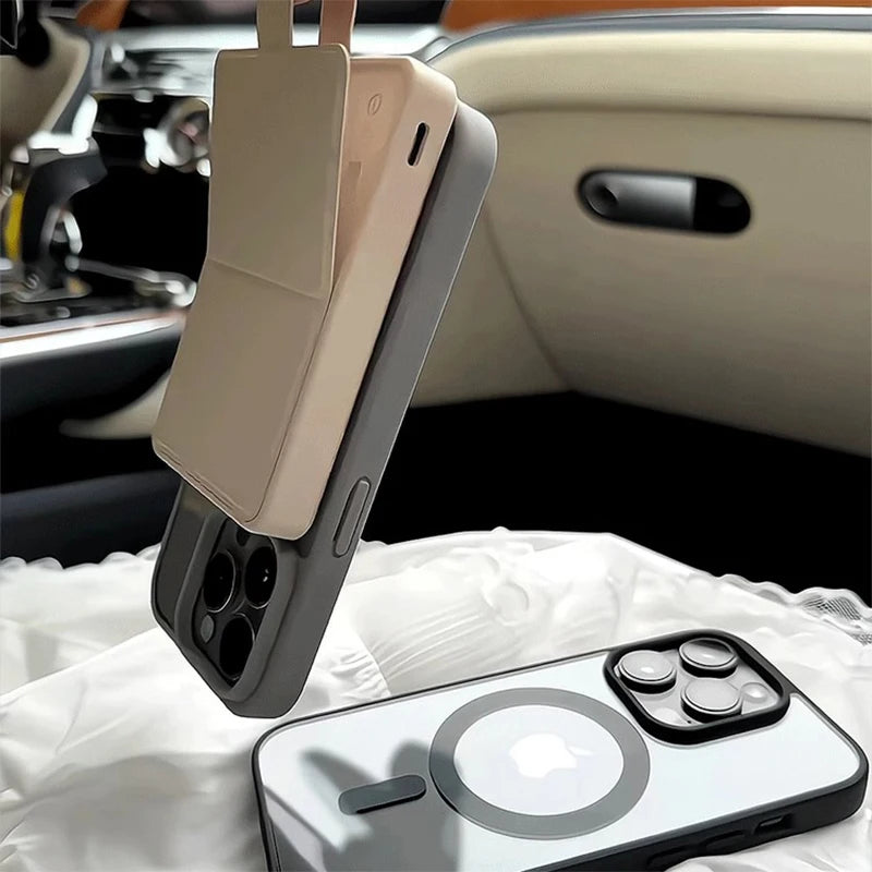 Matte Natural Titanium Magnetic Charging Case for iPhone