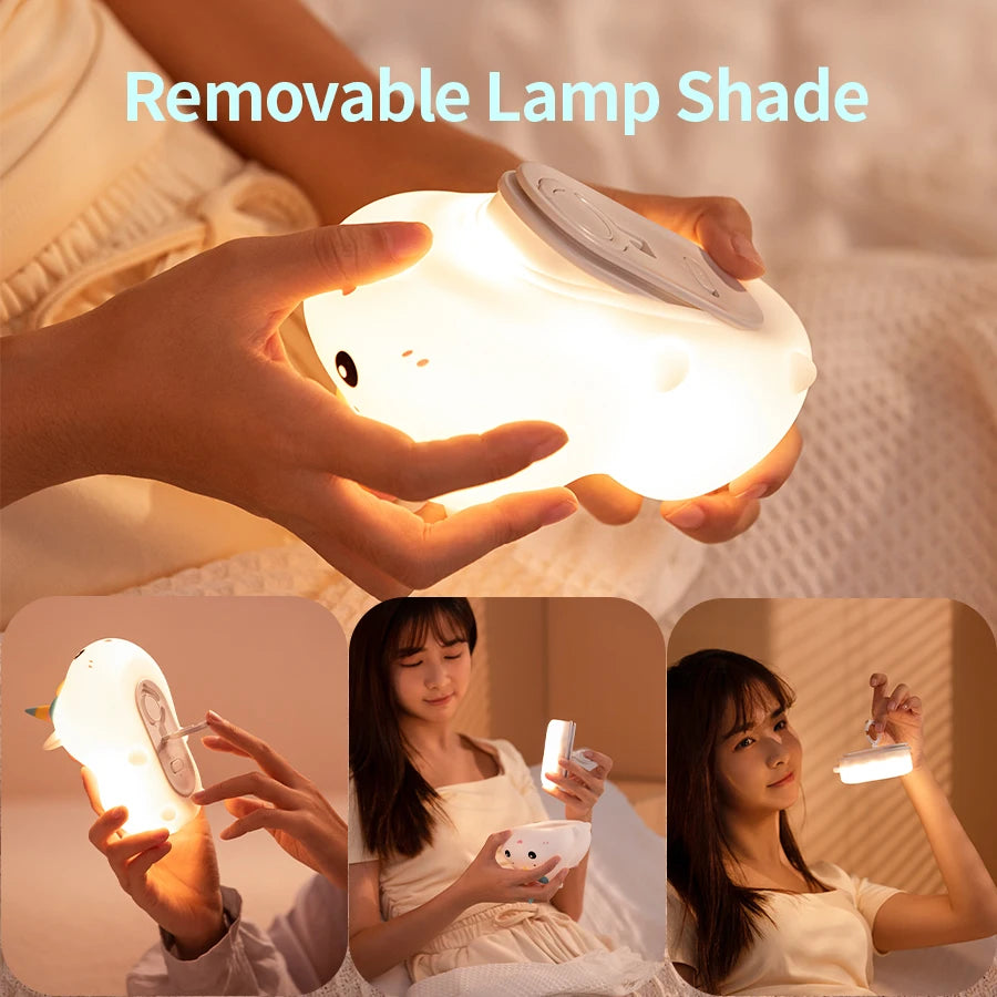 Rechargeable Silicone Patting Lamp Unicorn LED Night Lamp with Remote Control