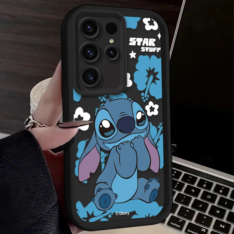 Disney Stitch Matte Soft Silicone Case – Shockproof Bumper for Samsung Galaxy S25 to A06 | CaseBox BD